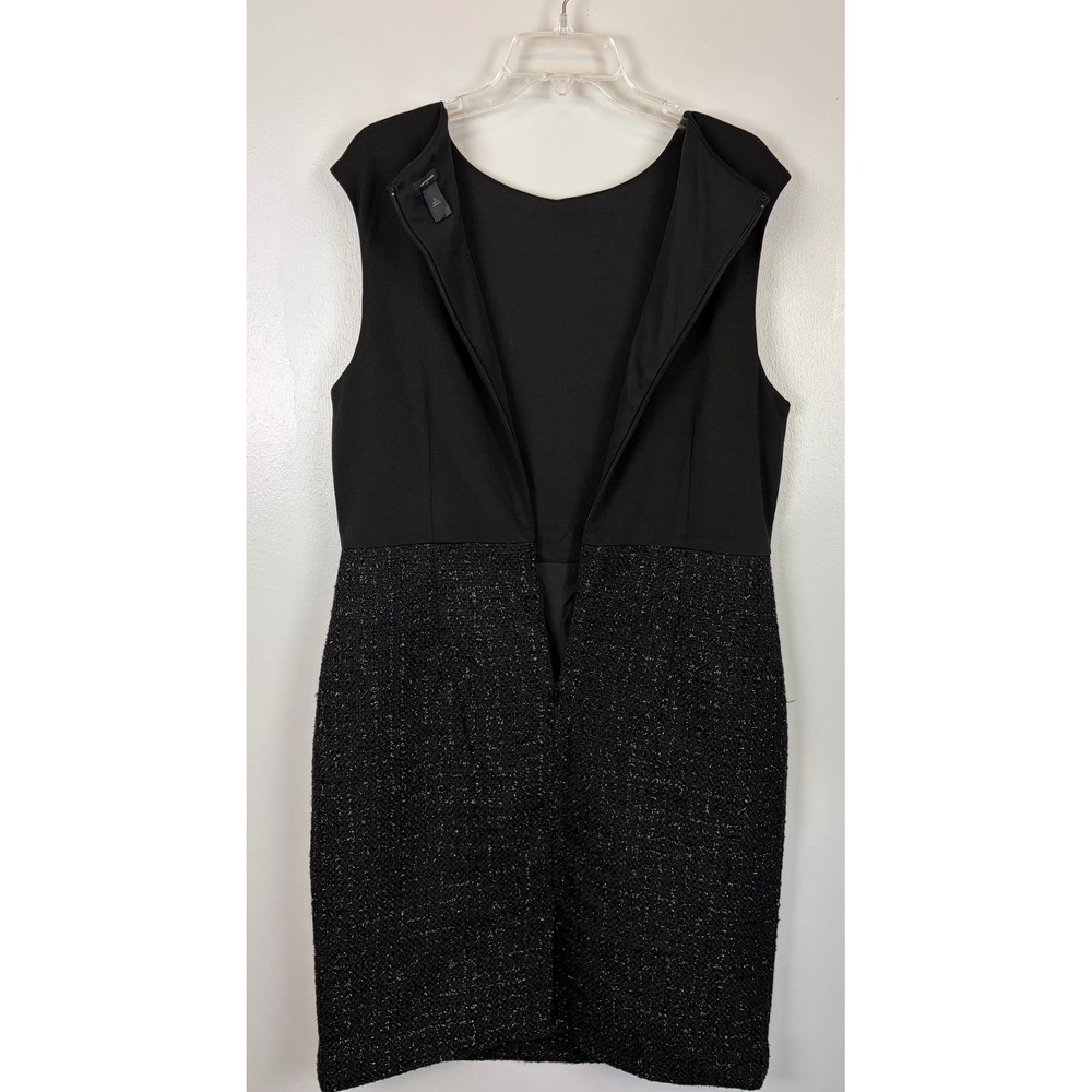 Ann Taylor Black Silver Metallic Tweed Sheath Dress Size 12 Career Office Work - Picture 7 of 7